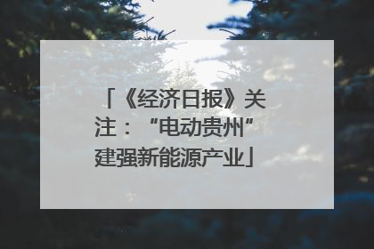 《经济日报》关注：“电动贵州”建强新能源产业