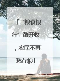 “粮食银行”敞开收，农民不再愁存粮