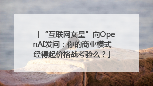 “互联网女皇”向OpenAI发问：你的商业模式经得起价格战考验么？