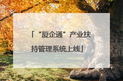 “厦企通”产业扶持管理系统上线