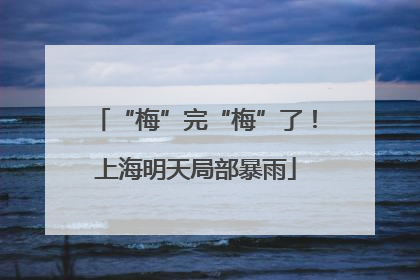 “梅”完“梅”了！上海明天局部暴雨