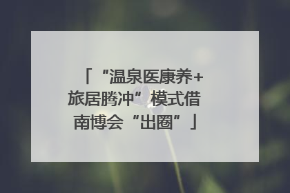 “温泉医康养+旅居腾冲”模式借南博会“出圈”