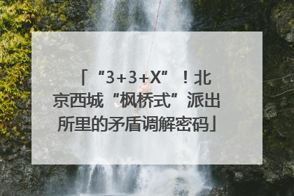 “3+3+X”！北京西城“枫桥式”派出所里的矛盾调解密码