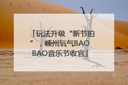 玩法升级“新节拍”，嵊州氧气BAOBAO音乐节收官