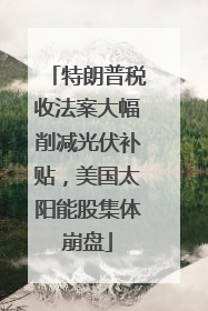 特朗普税收法案大幅削减光伏补贴，美国太阳能股集体崩盘