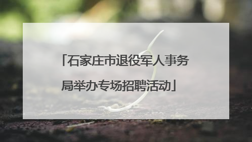 石家庄市退役军人事务局举办专场招聘活动