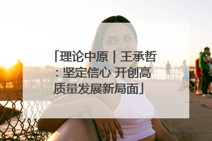 理论中原｜王承哲：坚定信心 开创高质量发展新局面