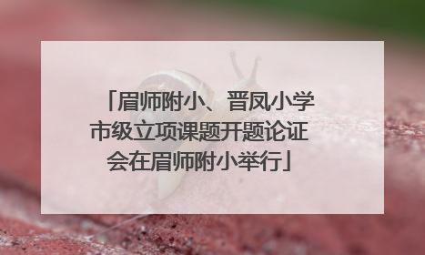 眉师附小、晋凤小学市级立项课题开题论证会在眉师附小举行