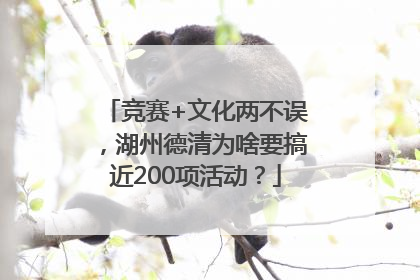 竞赛+文化两不误，湖州德清为啥要搞近200项活动？