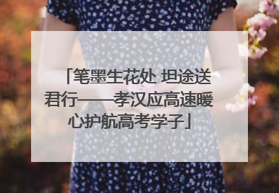 笔墨生花处 坦途送君行——孝汉应高速暖心护航高考学子