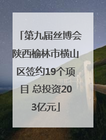 第九届丝博会陕西榆林市横山区签约19个项目 总投资203亿元