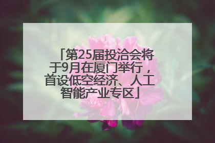 第25届投洽会将于9月在厦门举行，首设低空经济、人工智能产业专区