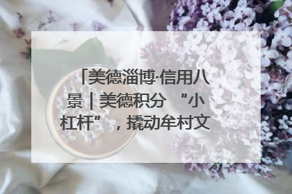 美德淄博·信用八景｜美德积分 “小杠杆”，撬动牟村文明 “大能量”