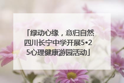 绿动心缘，意归自然 四川长宁中学开展5•25心理健康游园活动