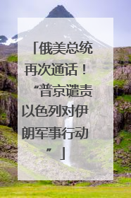 俄美总统再次通话！“普京谴责以色列对伊朗军事行动”