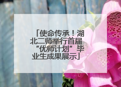 使命传承！湖北二师举行首届“优师计划”毕业生成果展示