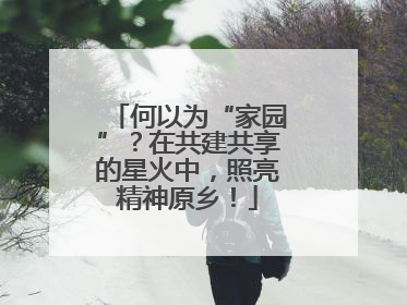 何以为“家园”？在共建共享的星火中，照亮精神原乡！