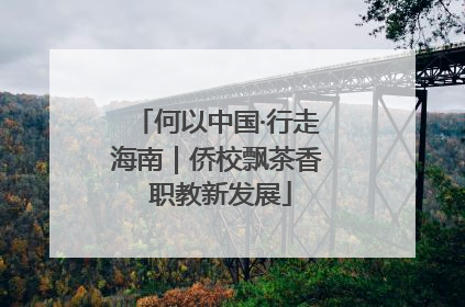 何以中国·行走海南｜侨校飘茶香 职教新发展