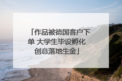 作品被德国客户下单 大学生毕设孵化创意落地生金