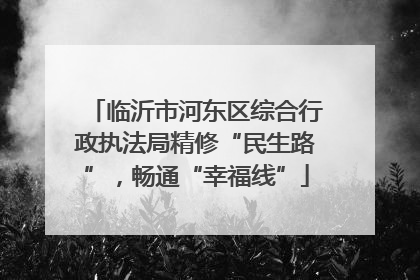 临沂市河东区综合行政执法局精修“民生路”，畅通“幸福线”