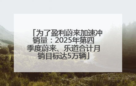为了盈利蔚来加速冲销量：2025年第四季度蔚来、乐道合计月销目标达5万辆