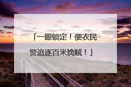 一眼锁定！便衣民警追逐百米擒贼！