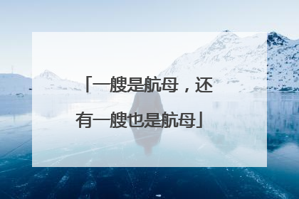 一艘是航母，还有一艘也是航母