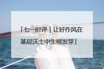 七一时评｜让好作风在基层沃土中生根发芽