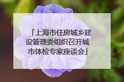 上海市住房城乡建设管理委组织召开城市体检专家座谈会