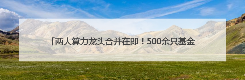 两大算力龙头合并在即！500余只基金重仓押注，持股总市值合计超380亿元