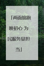 两面锦旗映初心 为民服务显担当