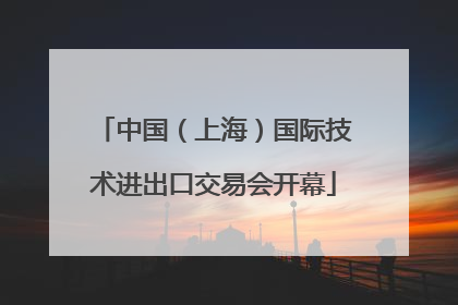 中国（上海）国际技术进出口交易会开幕