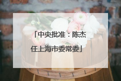 中央批准：陈杰任上海市委常委