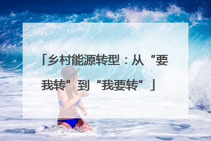 乡村能源转型：从“要我转”到“我要转”