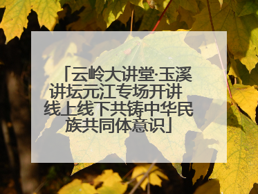 云岭大讲堂·玉溪讲坛元江专场开讲 线上线下共铸中华民族共同体意识