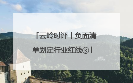 云岭时评丨负面清单划定行业红线③