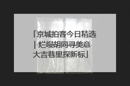 京城拍客今日精选｜烂缦胡同寻美意 大吉巷里探新标