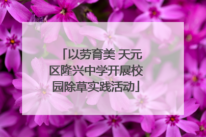 以劳育美 天元区隆兴中学开展校园除草实践活动