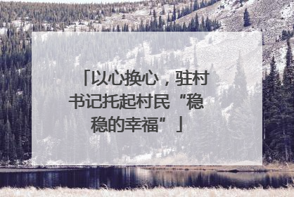 以心换心，驻村书记托起村民“稳稳的幸福”