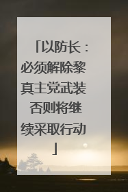 以防长：必须解除黎真主党武装 否则将继续采取行动