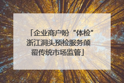 企业商户盼“体检” 浙江洞头预检服务颠覆传统市场监管