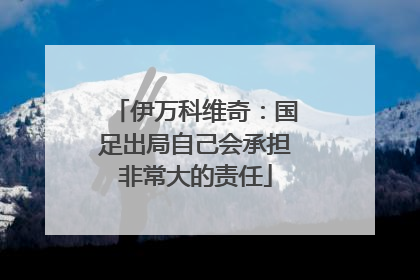 伊万科维奇：国足出局自己会承担非常大的责任
