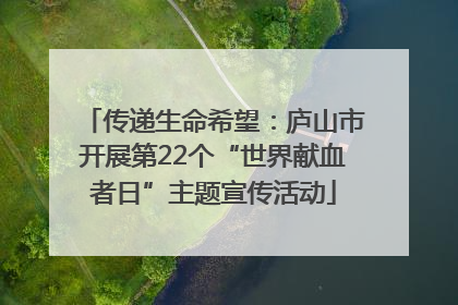 传递生命希望：庐山市开展第22个“世界献血者日”主题宣传活动
