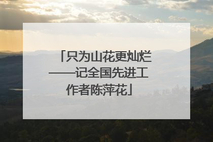 只为山花更灿烂——记全国先进工作者陈萍花