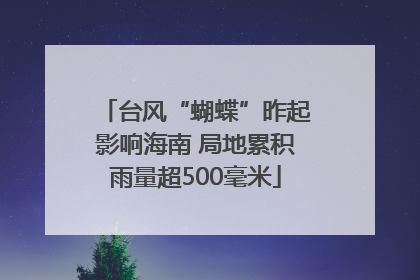 台风“蝴蝶”昨起影响海南 局地累积雨量超500毫米