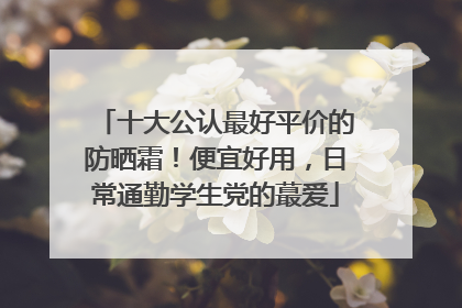 十大公认最好平价的防晒霜！便宜好用，日常通勤学生党的蕞爱
