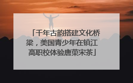 千年古韵搭建文化桥梁，美国青少年在镇江高职校体验唐菓宋茶