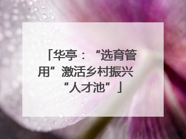 华亭：“选育管用”激活乡村振兴“人才池”