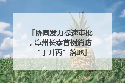 协同发力提速审批，漳州长泰首例消防“丁升丙”落地