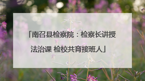 南召县检察院：检察长讲授法治课 检校共育接班人